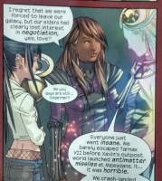 Nico finds out that Xavin and Karolina are still dating despite their planets blowing up.